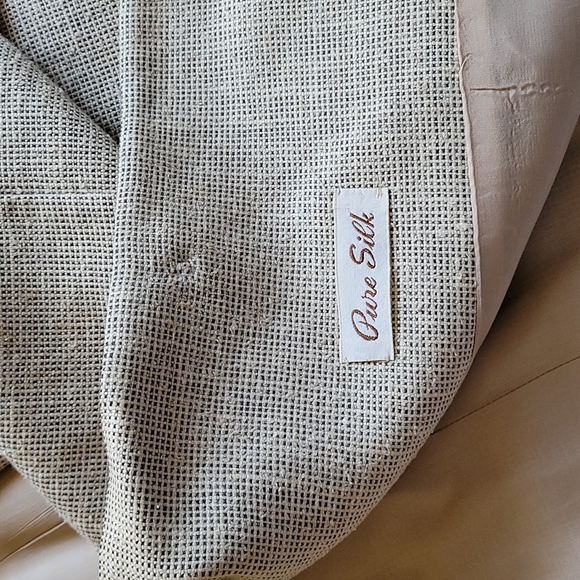 Pure silk black/natural lined blazer size 12 - Picture 4 of 4